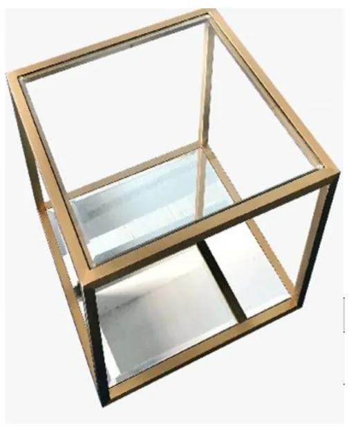 KARE DESIGN Malý odkladací stolík Luigi zlatá, 50 × 50 cm