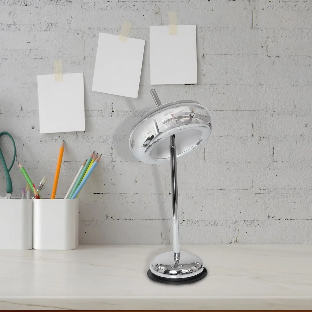 Stolná lampa Mercurio, 1x chrómové kovové tienidlo