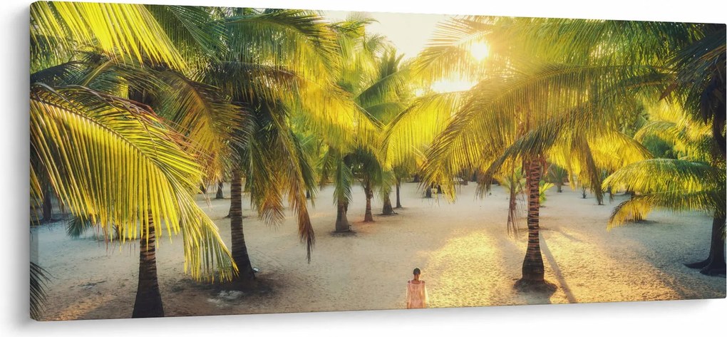 Obraz - Žena v palmách (120x50 cm)