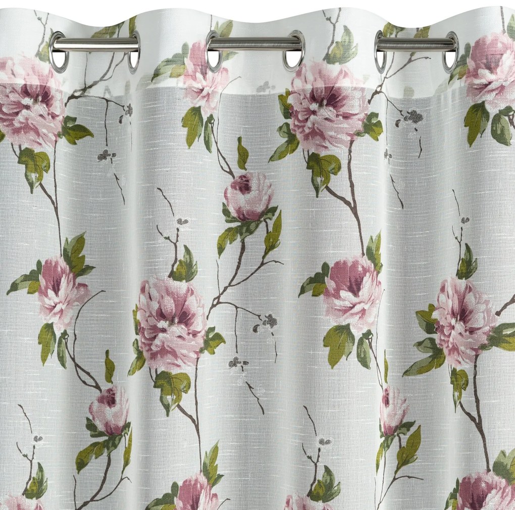 ZÁVES NA KRÚŽKOCH RUTH 135X250 CM KVETY