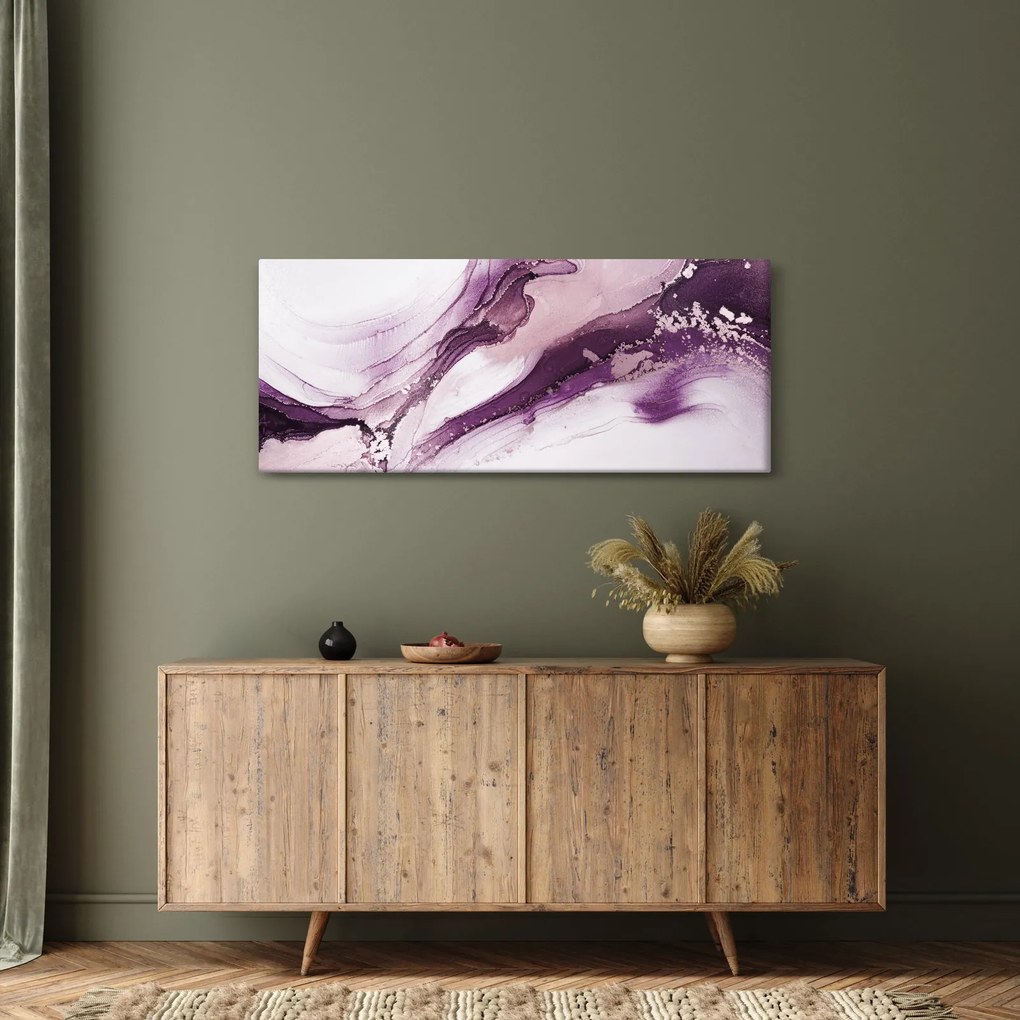 Obraz - Purple fluid art (120x50 cm)