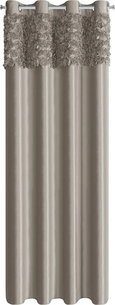 ZATEMŇOVACÍ ZÁVES NA KRÚŽKOCH EVA MINGE ROSES13 140X250 CM BÉŽOVÁ