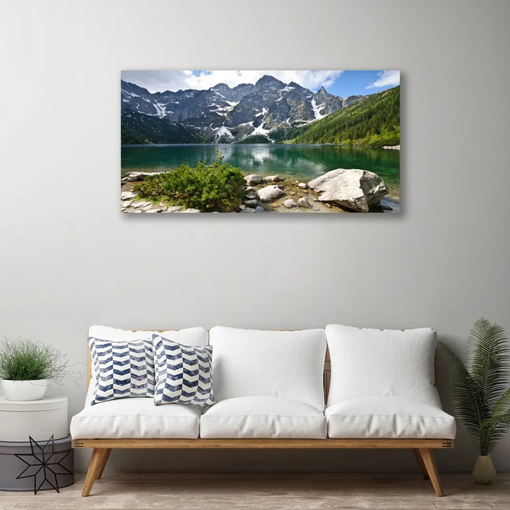 Obraz Canvas Jazero hory príroda 120x60 cm