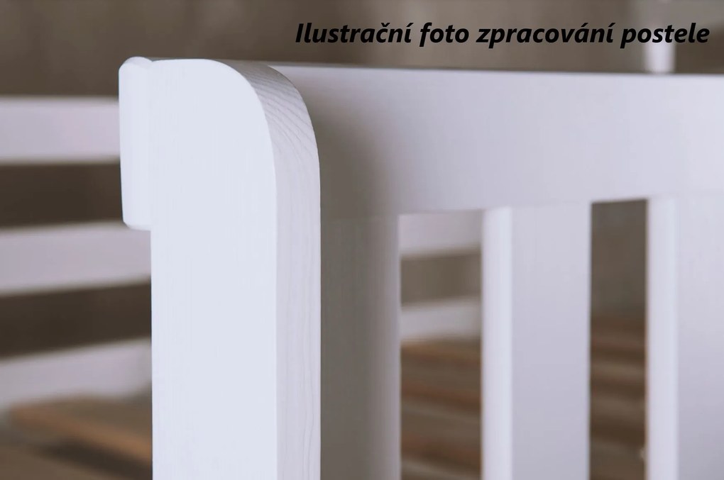 Detská vyvýšená posteľ z masívu borovice MARIANA - 200x90 cm - prírodná