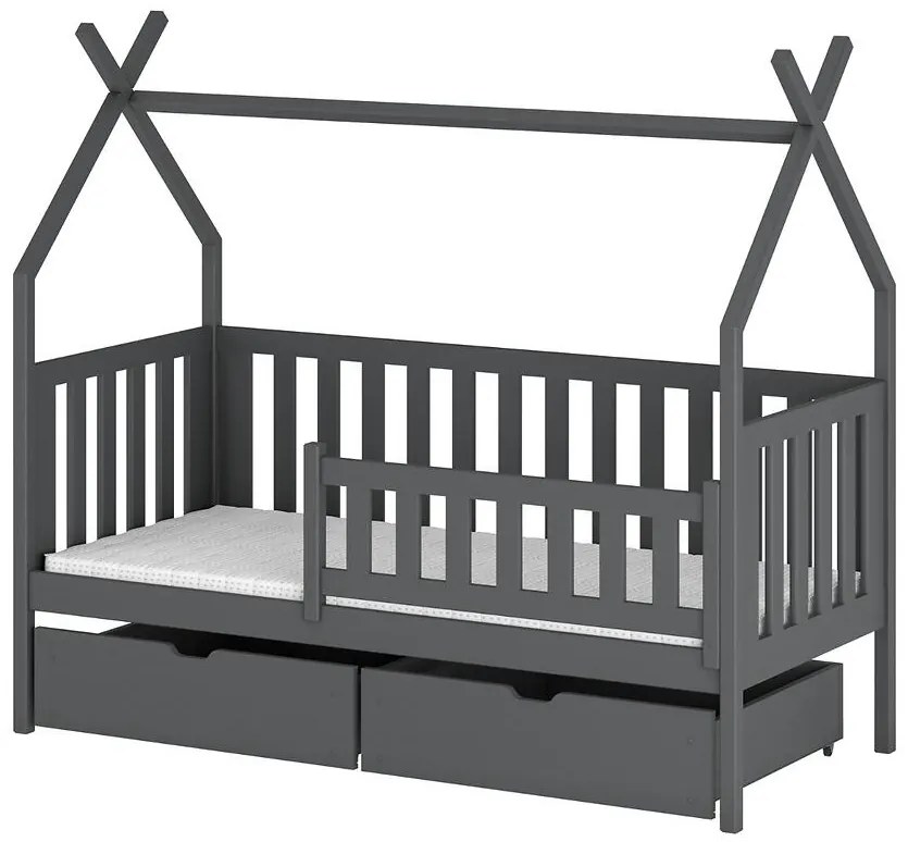 Posteľ Domček Simba 90x200 grafit