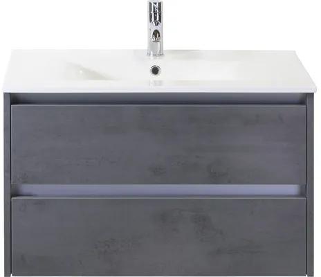 Kúpeľňový nábytkový set Dante 80 cm s keramickým umývadlom betón antracitovo sivá