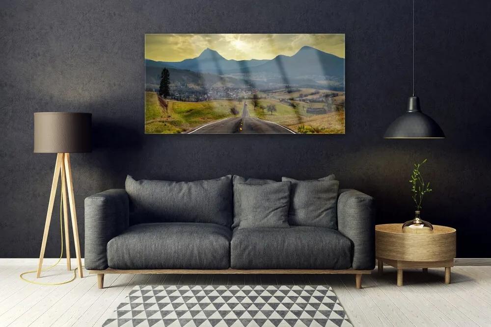 Obraz plexi Cesta hora krajina 120x60 cm