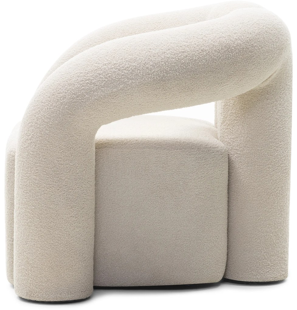Designové křeslo Merry bouclé bílé