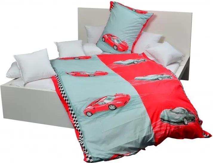 Stanex Detské posteľné obliečky bavlnené Autíčka červené 140x200/70x90 cm |  BIANO