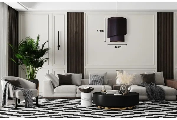 Duolla - Luster na lanku PARIS 1xE27/15W/230V pr. 40 cm čierna/zlatá