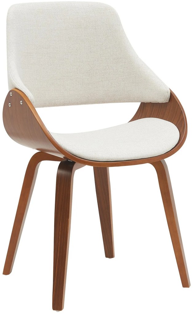 Jedálenská stolička Vangale - látka - Orech / Krémová