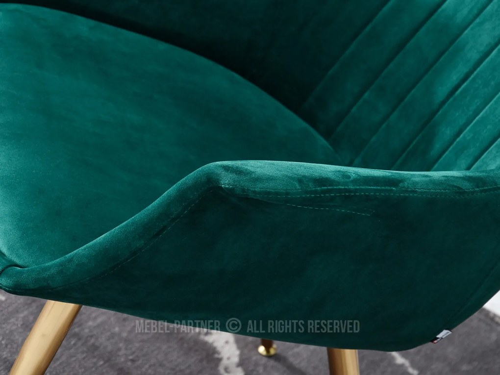 Kreslo Osmol F (zelená + zlatá). Akcia -15%. Vlastná spoľahlivá doprava až k Vám domov. 1110368