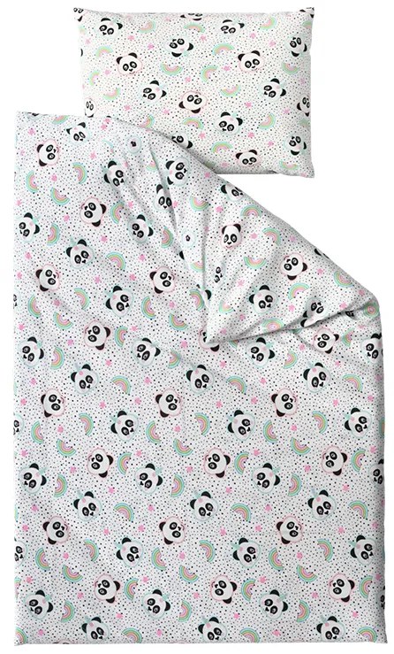 Detské bavlnené obliečky PANDA UNICORN biele Rozmer obliečky: 60 x 70 cm | 140 x 200 cm
