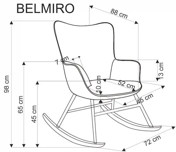 Krémové hojdacie kreslo BELMIRO