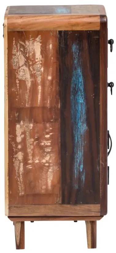 furniture-nabytek.cz - Masivní koupelnová spodní skříňka Calcutta II z recyklovaného dřeva, lakovaná, vícebarevná – 35×35×80 cm