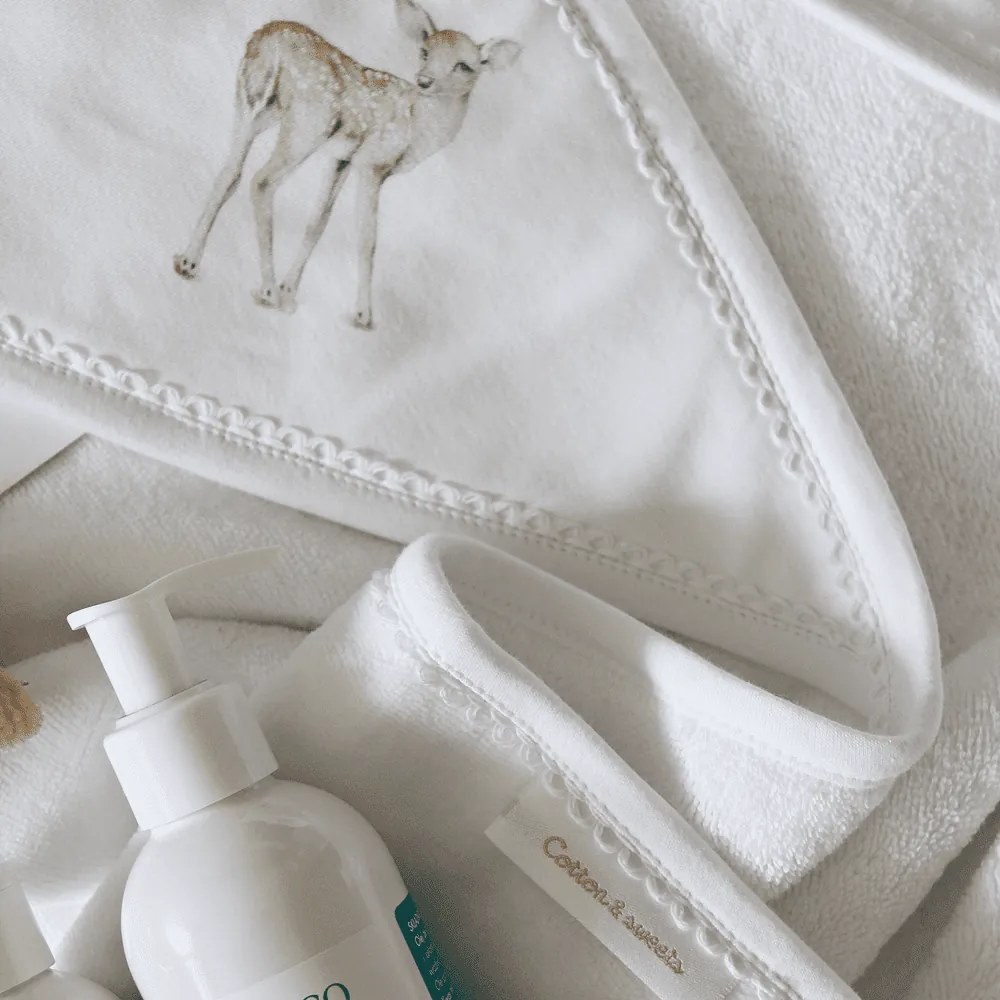 Novorodenecká osuška s kapucňou biela 80x80cm