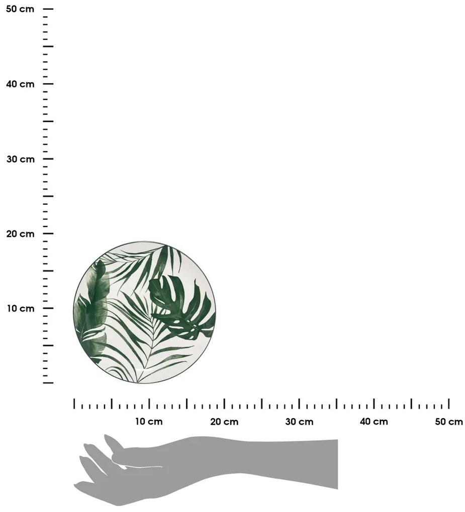 Porcelánový dezertný tanier Leafs, (fi) 19 cm, listy, sada 6ks