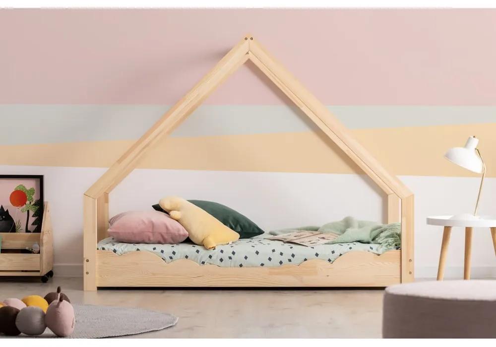 Domčeková detská posteľ z borovicového dreva Adeko Loca Dork, 100 x 190 cm