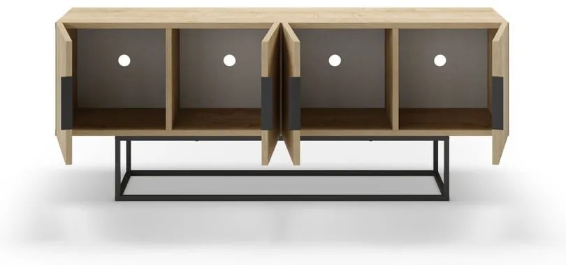 TV stolík v dekore duba v prírodnej farbe 140x55 cm Titan – Marckeric