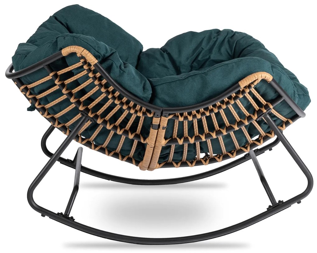 PROXIMA.store - Dizajnové hojdacie záhradné kreslo ELTON FARBA: zelená