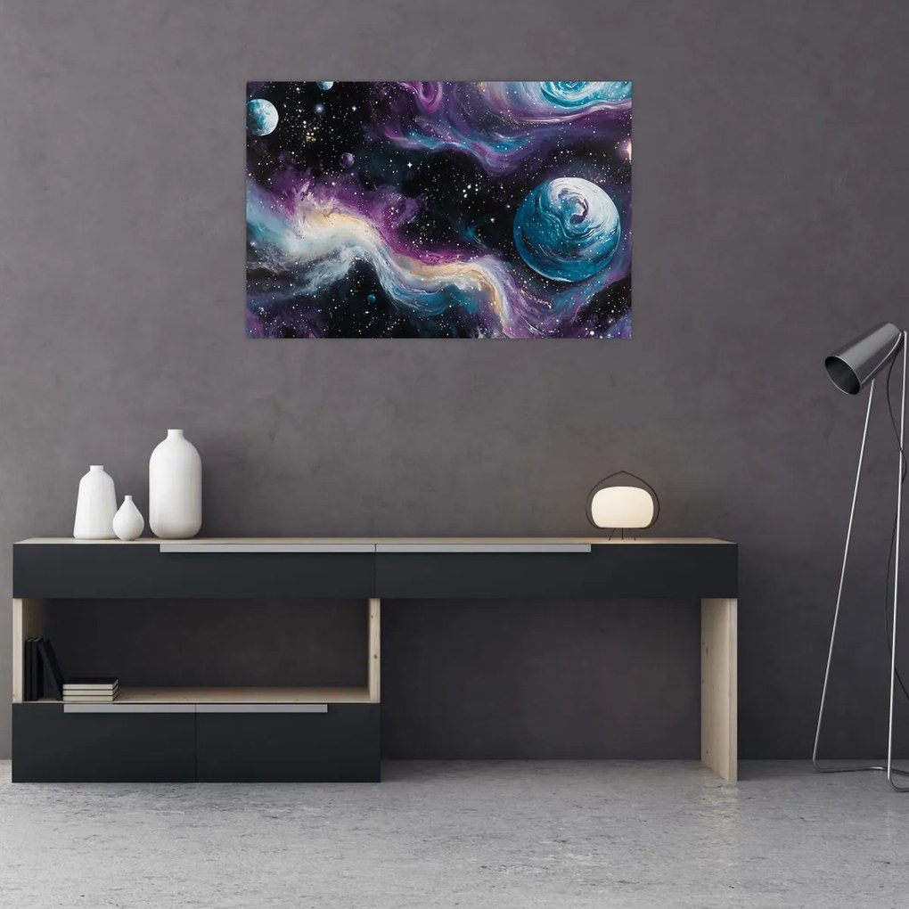 Obraz - Maľovaný vesmír (90x60 cm)