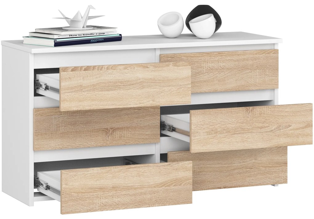 Komoda CL6 100 cm biela/dub sonoma