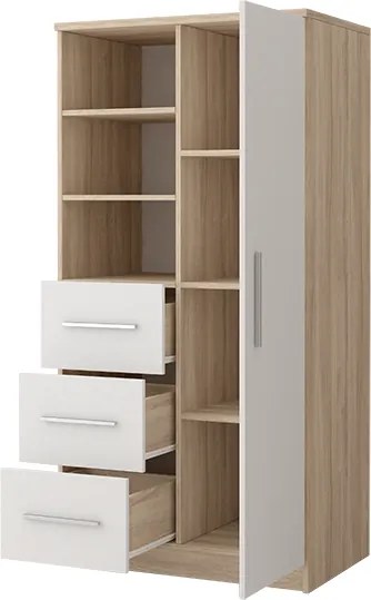 Regál ORVILLE - dub sonoma/biely