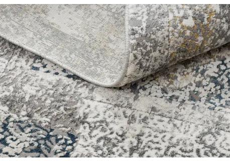 Moderný koberec TULS štrukturálny, strapce 51323 Vintage, vzor rámu, ružica slonová kosť / sivá Veľkosť: 80x150 cm
