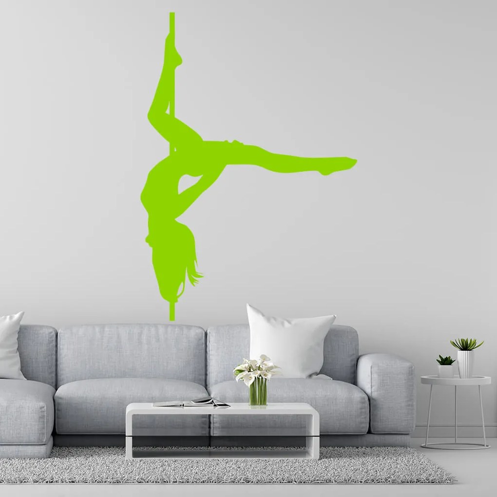Veselá Stena Samolepka na stenu na stenu Pole dance Farba: černá