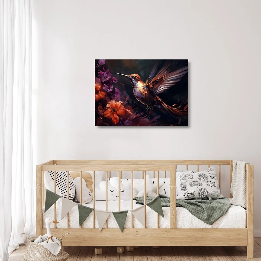 Sklenený obraz - Kolibrík (70x50 cm)