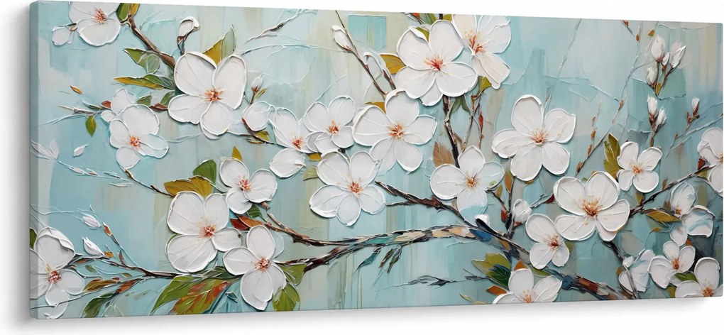 Obraz - Maľba, kvitnúce vetvy stromu (120x50 cm)