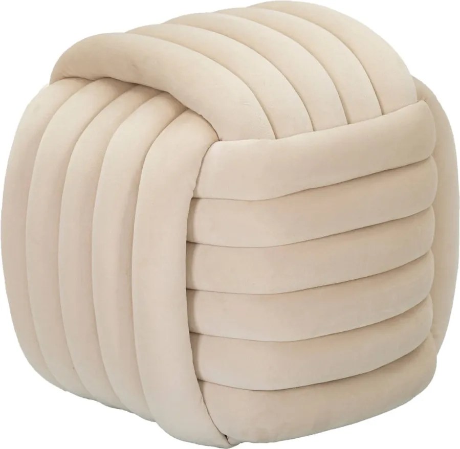 Krémový zamatový taburet Softy – Mauro Ferretti