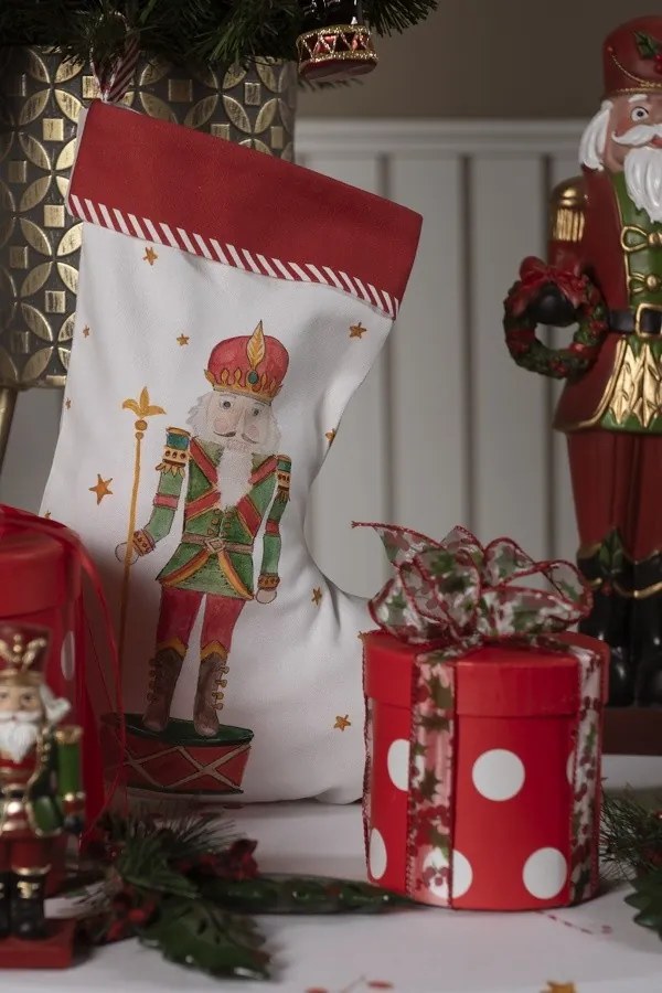 Vianočná pančucha s luskáčikom Happy Little Christmas - 30*1*40 cm