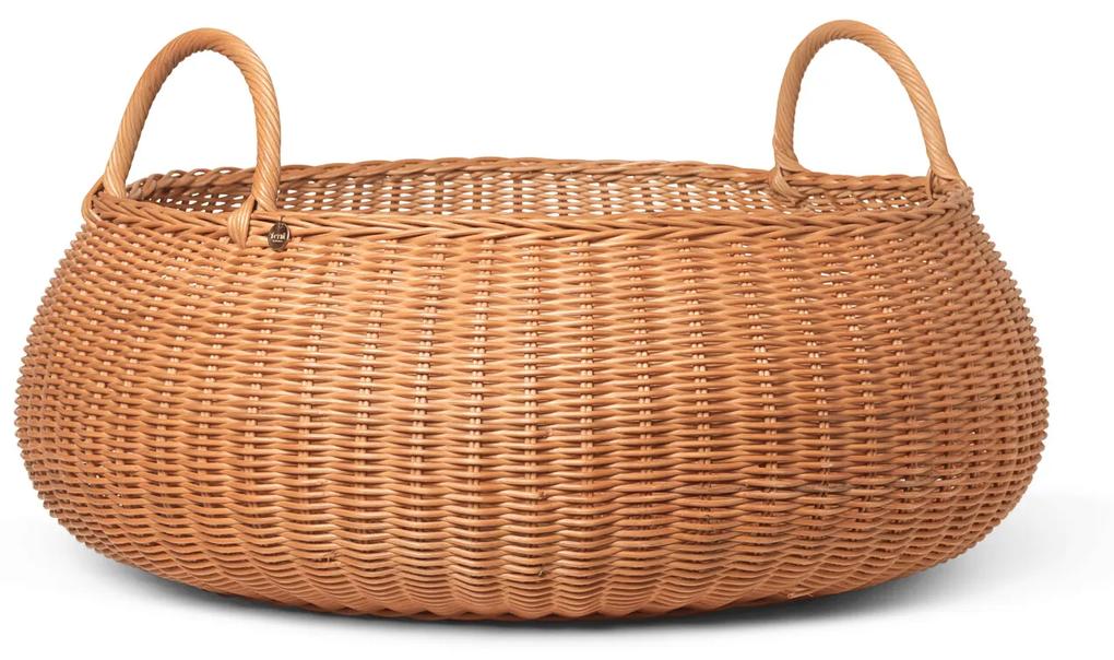 Ratanový kôš Braided Basket, nízky – prírodný