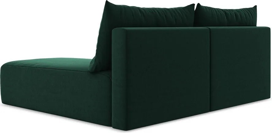 Tmavozelená zamatová rozkladacia/s úložným priestorom rohová pohovka (pravý roh/s leňoškou) Kalena – Makamii