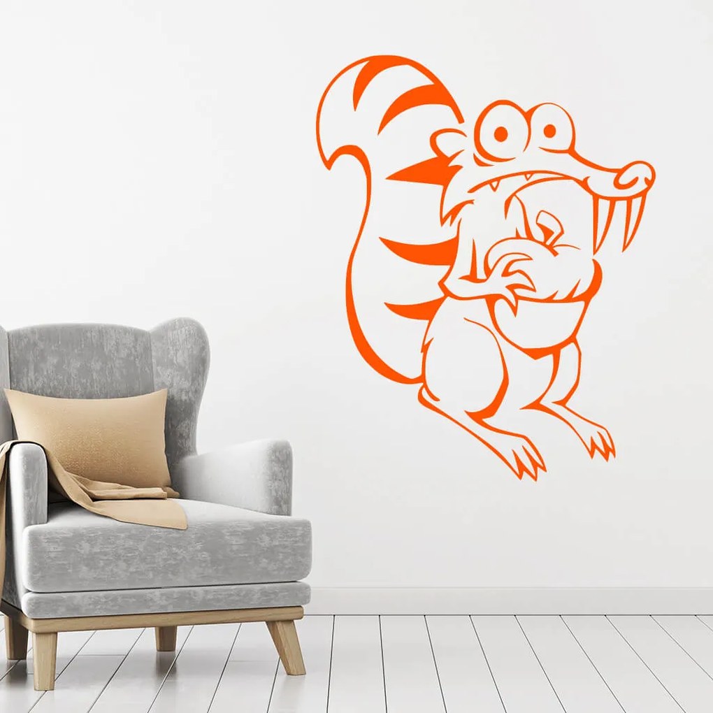Veselá Stena Samolepka Veverička Scrat Farba: bílá, Veľkosť: 100 x 79 cm