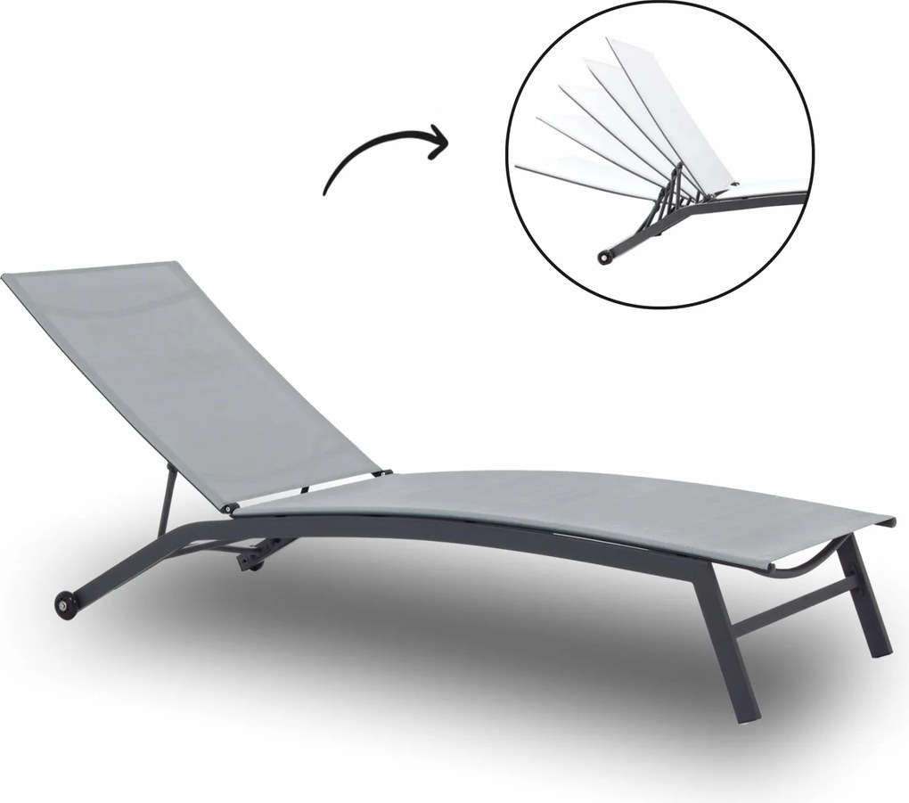 Garden Line ZÁHRADNÁ LEHÁTKO 195x63x90cm ŠEDÁ *0860