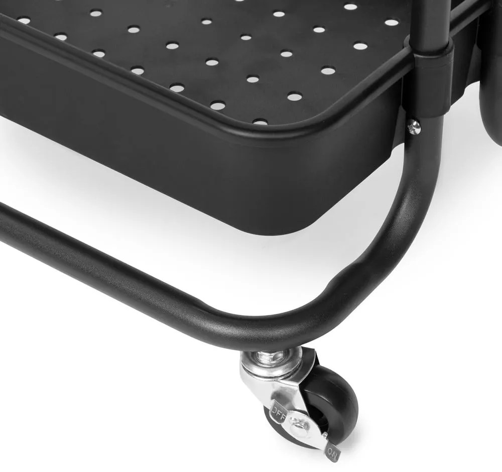 Čierny plastový pojazdný regál 43x36 cm Grena – Compactor