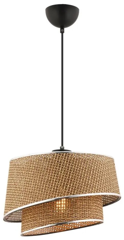 Luster na lanku BARETTE 1xE27/60W/230V hnedý/lesklý chróm