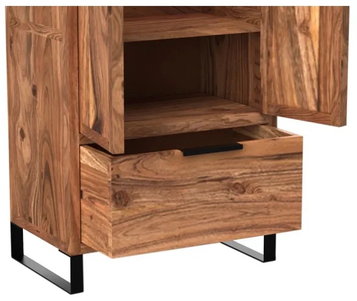 furniture-nabytek.cz - Masívna šatní skriňa Sydney z akácie, lakovaná, hnedá