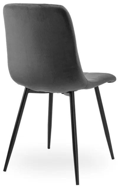 Jedálenská stolička DENVER zamatová, čierna / grafitová