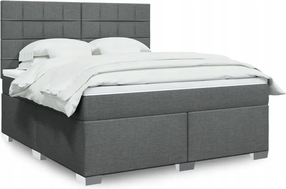 vidaXL Boxspring posteľ s matracom tmavosivá 180x200 cm látka