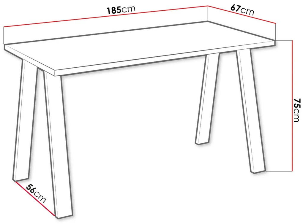 Jedálenský stôl Klauda 185x67 (dub artisan). Vlastná spoľahlivá doprava až k Vám domov. 1122375