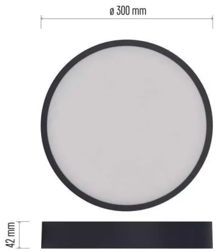 LED Stropné svietidlo LED/28,5W/230V 3000/3500/4000K pr. 30 cm čierna