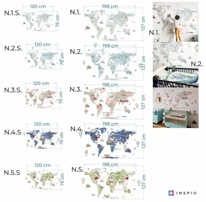 Detská cestovateľská mapa sveta na stenu