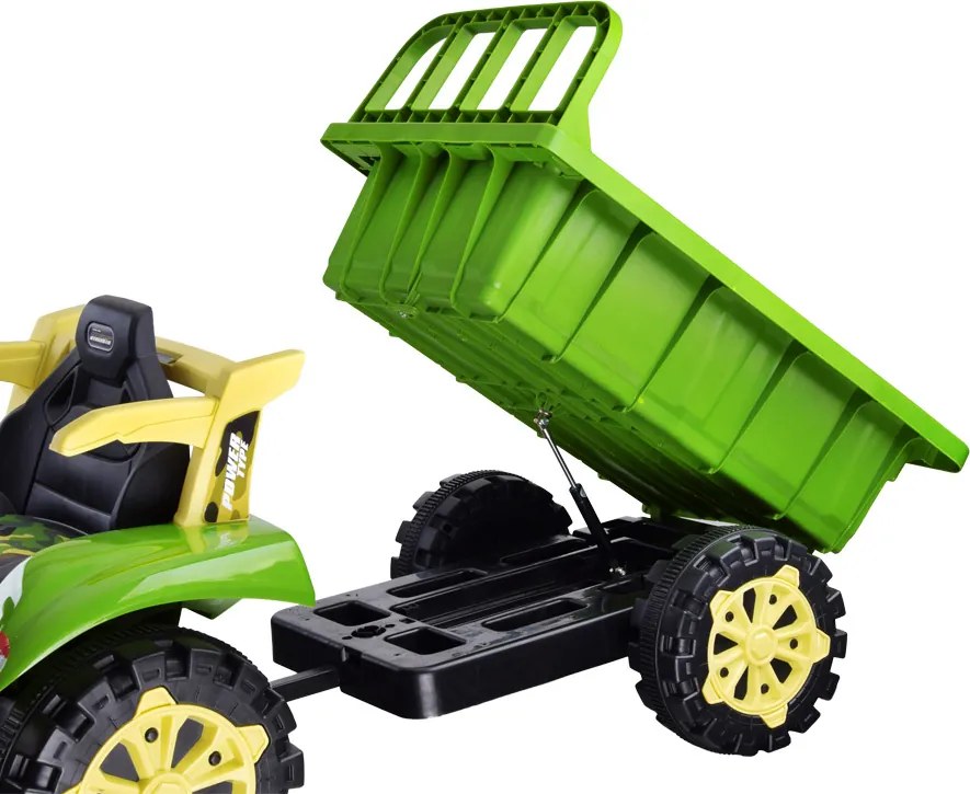 JOKOMISIADA Traktor s prívesom na akumulátor, svietiaci, zelený PA0234