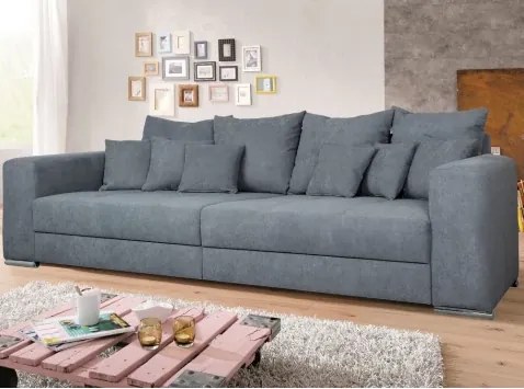 Široká pohovka Rosa, dymovo šedá látka%