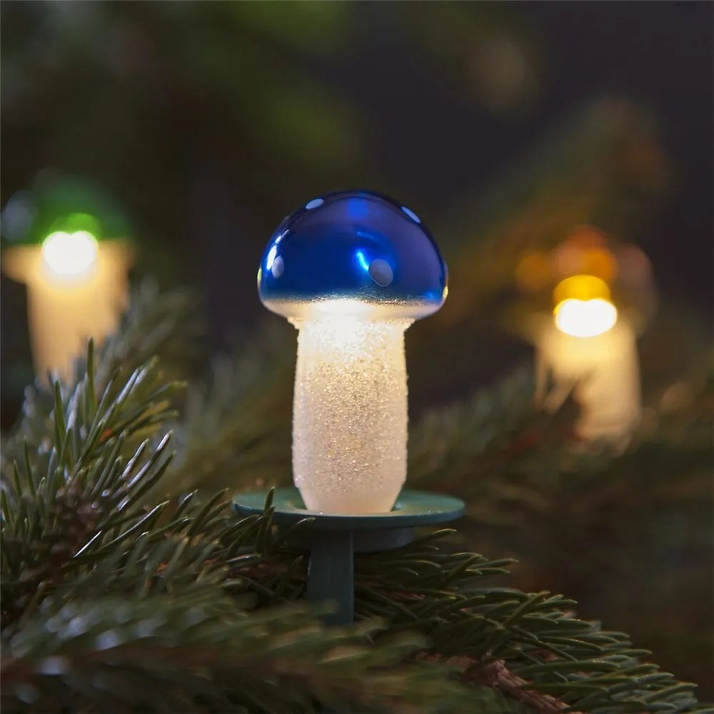 Svetelná reťaz Muchotrávka farebná, 12 žiaroviek