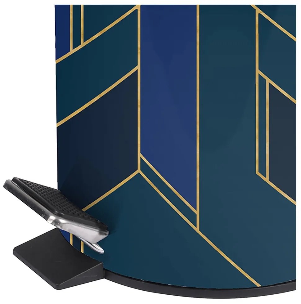 Tmavomodrý nášľapný kovový odpadkový kôš 3 l Achille – douceur d'intérieur