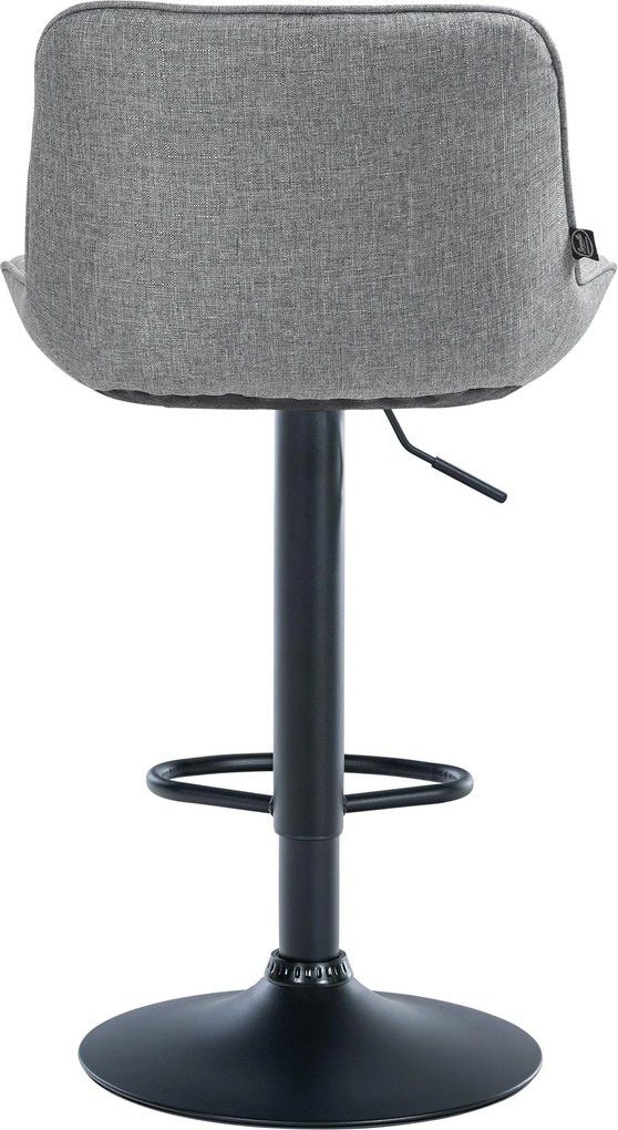 Barová stolička Vonore - látka, čierny rám - Sivá